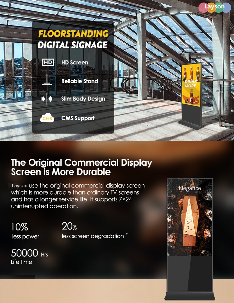 55-palčno notranje talno stojalo digitalne reklame za komercialni prikaz (5)